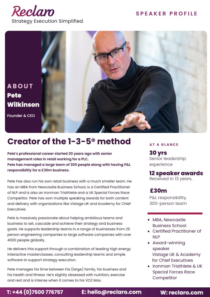 Pete Wilkinson's speaker profile